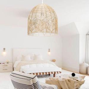Decoración del hogar, lámpara colgante de ratán tejida a mano Natural, pantalla de ratán de estilo bohemio Vintage, proveedor vietnamita FBA Amazon - Product Image 5