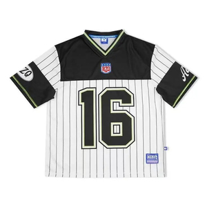 Maillot de football américain court personnalisé 2025 maille surdimensionnée Hip Hop Streetwear chemise d'équipe de mode rétro - Product Image 5