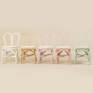 Silla de bebé de ratán con respaldo de conejo, silla de comedor infantil natural, muebles elegantes para habitaciones infantiles - Product Image 5