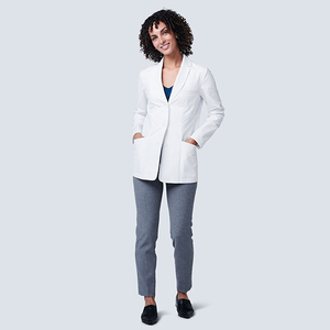 Elegante conjunto de uniformes médicos personalizados para mujer, cómodos uniformes elásticos de poliéster para Hospital con camisa y pantalón de encaje - Product Image 3