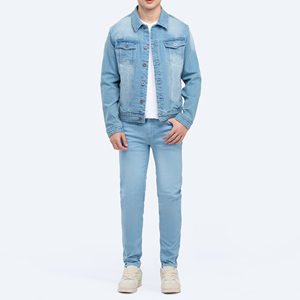 Quality Casual Embroidered Windproof Oversized Drop Shoulder Denim <b>Jeans</b> <b>Jacket</b> for Men Distressed <b>Black</b> 100% Cotton Winter - Product Image 1