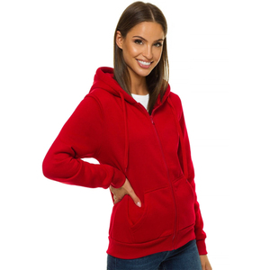 Winter Street Wear Women's Hoodies Full Zipper Long Sleeve Cotton <b>Fleece</b> Customized Front Logo High Quality Quick Dry OEM - Product Image 2