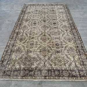 Turkish Rug, 4.8x8.4 ft Large Rug, <b>Brown</b> Animal Print <b>Wool</b> Vintage Rug - Product Image 1