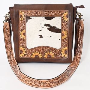 Sac à main en cuir véritable de vachette style bohème, fait main, avec décor floral, collection automne – Meilleur prix - Product Image 1