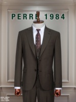 Costume d'affaires vert olive pour homme, croisé, col mandarin, coupe droite, infroissable, viscose polyester, grandes tailles, tenue formelle