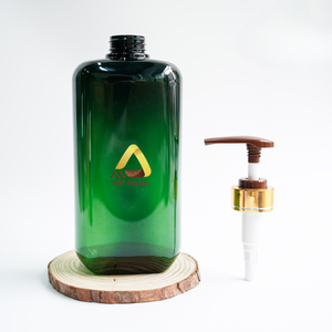 Botella de plástico PET verde de 800ml personalizada para embalaje de productos de cuidado personal - Product Image 1