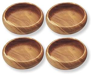 Ensemble de 3 bols de service modernes pour la maison, l'hôtel, le Restaurant, pour servir la soupe, des bols de forme carrée, des bols à salade en bois de couleur marron - Product Image 4