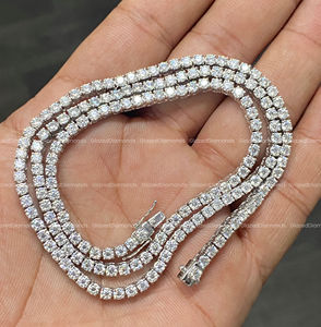 ห่วงโซ่ชุบโรเดียมสำหรับทั้งชายและหญิงฮิปฮอปทำจากเทนนิสที่สะดุดตาประดับเพชร VVS เพชร925สเตอร์ลิง - Product Image 1