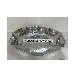 Bol de service rond en chocolat Boarder doré élégant Plateau de serveur sucré Vaisselle Bol à chocolat pour les fêtes de mariage à l'hôtel - Product Image 4