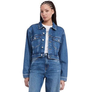 Cropped Denim Jacket for Women Solid Maroon Color High Quality Breathable light weight denim jacket for women - Product Image 4