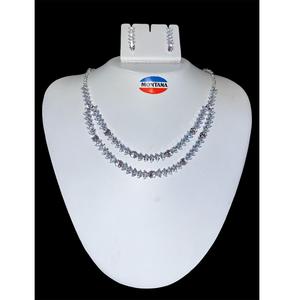 Conjunto de collar de diamantes americanos de aspecto pesado para novias adecuado para funciones de grandes bodas y ceremonias culturales - Product Image 1
