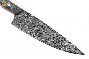 ชุดเชฟทำครัวเหล็กดามัสกัสทำด้วยมือสไตล์ญี่ปุ่นปลอกหนังคาร์บอนคุณภาพสูงสำหรับตัดผัก - Product Image 6