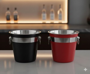 Cubitera de Acero Inoxidable Premium Ecológica de 21 CM para Whisky, Vino y Cócteles con Diseño Aislado - Product Image 1