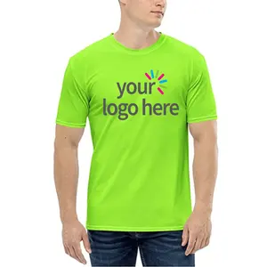 Marca tu marca, colores fluorescentes vibrantes, camisetas personalizadas de gran tamaño para hombres, impresiones a precios de fábrica de Bangladesh