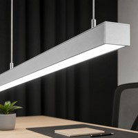 Espace de travail de bureau moderne, luminaire linéaire suspendu en aluminium LED de 1200 mm, dimmable, 6000K, lampe de plafond