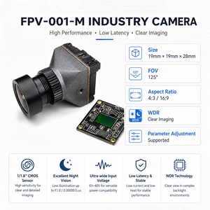 กล้องโดรนอุตสาหกรรม FPV 001 M รุ่น 1 1 8 CMOS 1800TVL ความหน่วงต่ำ WDR กล้องมองกลางคืน สำหรับการตรวจสอบด้วย UAV - Product Image 4