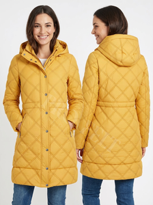 Light Weight Fashionable Long <b>Hood</b> Quilted Winter <b>Coat</b> Button Closure Warm Padded Jacket Slim Fit Casual Outerwear Quilted <b>Coats</b> - Product Image 6