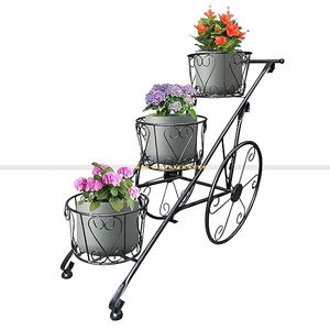 Meilleure vente Design décoratif support de jardinière en métal noir décoration de balcon de jardin à la maison - Product Image 3