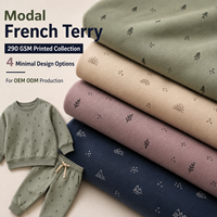 Tela Modal Francesa con Estampado Digital de Motivos Pequeños y Minimalistas para Fabricantes de Ropa de Descanso OEM, Proveedor de Tela de Punto Suave