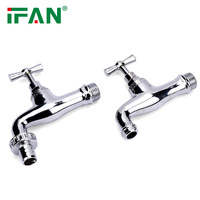 IFAN Fabricant OEM Robinet Bibcock en laiton 1/2 ''Robinet en laiton chromé Robinet à bavette de jardin en laiton argenté pour une utilisation en extérieur