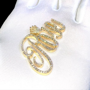 Pendentif fin pour homme en argent sterling 925 plaqué or avec nom en diamant Moissanite entièrement glacé - Product Image 5