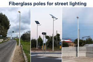 Poteau utilitaire en composite de fibre de verre (FRP, GFRP, GRP) pour l'éclairage public et la ville intelligente 5G - Product Image 4