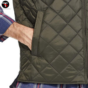 2025 nueva llegada moda Casual invierno transpirable grueso hombres sin mangas cremallera chaleco acolchado para la venta - Product Image 5