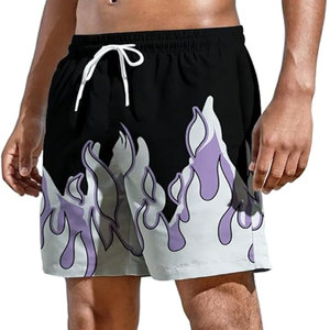 Shorts de bain de plage à taille mi-haute, respirants, écologiques, tricotés, à séchage rapide, avec cordon de serrage, de haute qualité, en gros, personnalisés - Product Image 1