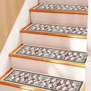 Ethnic Step Rug, Printed Rug, Bohemian, Kilim, Botanical, Personalized, Machine Washable,Goblen - Product Image 1