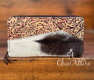 กระเป๋าสตางค์หนังแกะลายนูนสำหรับผู้หญิงดีไซน์ใหม่สไตล์ตะวันตก - Product Image 1