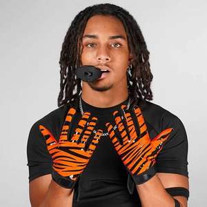 Modern Style American Football <b>Gloves</b> Custom Logo Printed Made Breathable Leather Spandex Wholesale Best <b>Gloves</b> Reasonable Price - Product Image 3