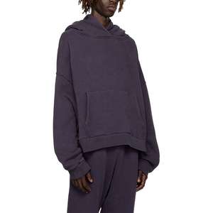 Sweats à capuche pour hommes personnalisés Boxy Fit recadrée couture Vintage sweats à capuche surdimensionnés sweats à capuche vierges personnalisés usine - Product Image 1