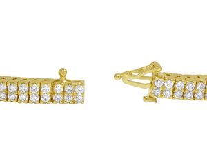 Trendy Iced Out Yellow Gold Plated In 925 <b>Sterling</b> <b>Silver</b> Round Cut Moissanite Diamond Classic <b>Bracelet</b> For Men Women - Product Image 5