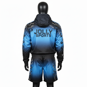 Premium Polyester Microfiber Windbreaker Shorts Set Gradient Design <b>Rhinestone</b> Heat Transfer Logo Windbreaker Shorts Set for Men - Product Image 2