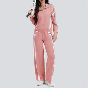 Custom Printed Hooded Slim Fit Two <b>Piece</b> Women's Track Suit <b>Set</b> with Long Sleeve Shirt and <b>Pants</b> - Product Image 3