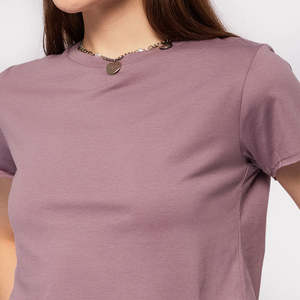 Camiseta Corta de Algodón para Mujer, Diseño de Alta Calidad, Color de Moda, Cuello Redondo - Product Image 4