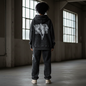 Conjunto Deportivo Corto de Algodón 100% Teñido en Prenda, Ecológico, Estilo Vintage, Lavado Ácido, Sudadera con Capucha Extra Grande y Pantalones Jogger para Mujer - Product Image 2