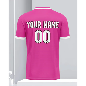 Maillot de football américain sur mesure, rose et bleu, impression numérique premium, sublimation, haut court d'équipe, offre variée - Product Image 5