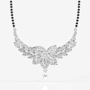 Women's 14K Gold Mangalsutra <b>Necklace</b> with Round & Marquise Cut Moissanite Diamond Premium Product Category - Product Image 4