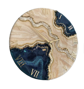 Horloge murale en bois de résine époxy blanche artisanale de la dernière collection Horloge décorative intérieure pour la maison - Product Image 5