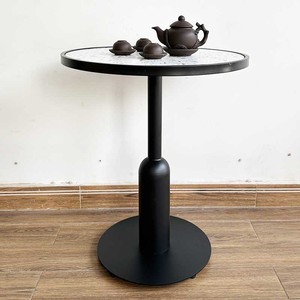 CFD68143 Round <b>Coffee</b> <b>Table</b> 60x60x75cm Minimalist Style Iron <b>Legs</b> and Durable Ceramic Top <b>for</b> Living Room Furniture - Product Image 4