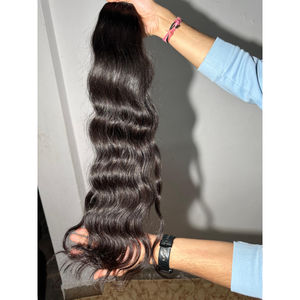 Precio directo de fábrica Onda natural 100% Cutículas crudas alineadas Sin enredos Extensión de cabello humano indio Virgen sin procesar al por mayor - Product Image 4