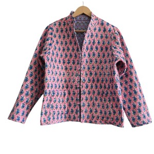 Chaqueta Bohemia Reversible acolchada para mujer, diseño Floral estampado a mano, abrigo de algodón de manga larga de estilo indio Vintage para invierno - Product Image 1