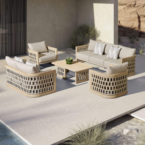 Chaise au design moderne en rotin tressé et mousse souple confortable, idéale pour les jardins et les salons, offrant une touche esthétique. - Product Image 2