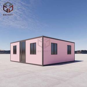 3X NEST Maison conteneur extensible à double aile avec balcon, structure en acier, design moderne extérieur, hébergement pour chantier de construction - Product Image 1