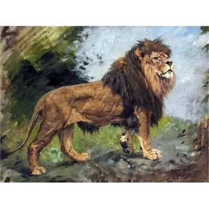 León africano G. Vastagh Accent Tile Mural Cocina Baño Backsplash Escultura de cerámica - Product Image 1