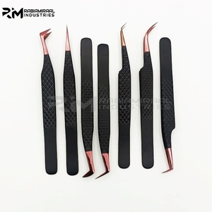 RMI modèle chaud pince à épiler durable ensemble poignée noire Rose or pointe extension pince à épiler Volume parfait cils poignée pince à épiler - Product Image 1