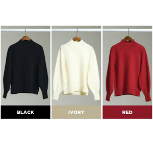 Inthek Pull en tricot Fiesta pour femme Design à motif solide 3 options de couleur Fabriqué en Corée - Product Image 2