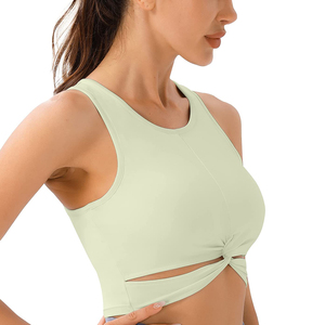 High Support Summer Fitness Top for Women Sexy Yoga <b>Bra</b> Beautiful Lace Decoration Woven <b>Cup</b> Logo Shockproof High Cotton Material - Product Image 6