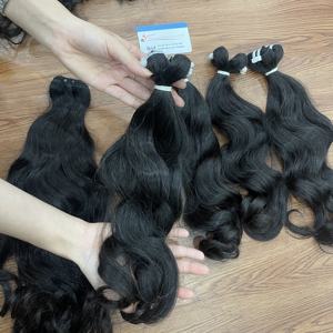 Extensión de cabello humano vietnamita natural liso puede teñir cualquier máquina de colores cabello de trama doble grande en stock - Product Image 2